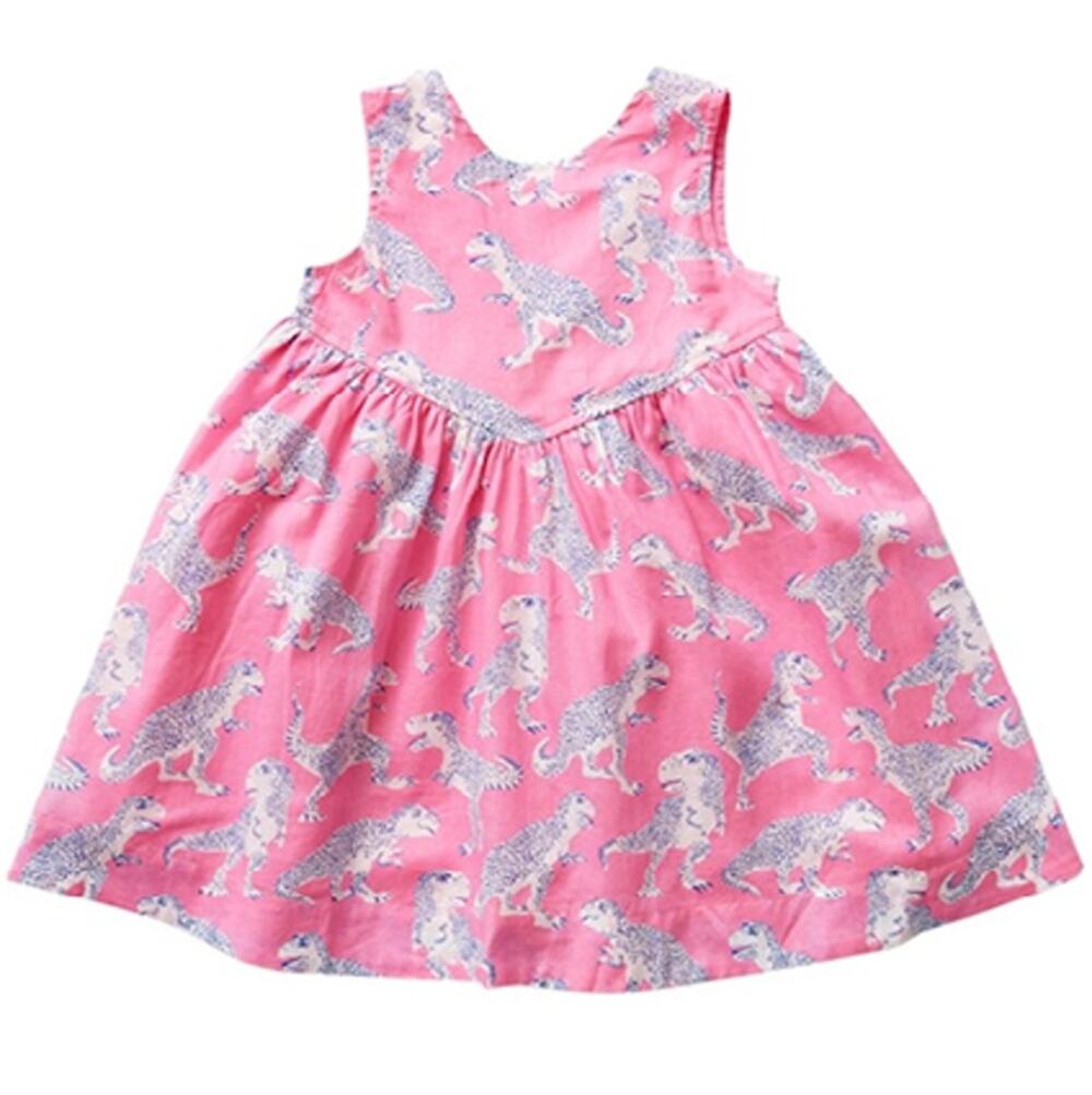 Pink Chicken Girls Pink Sleeveless T-Rex Print Angie Dress Size 3 Years